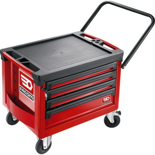 Coffre roulant ROLLM3 4 tiroirs rouge