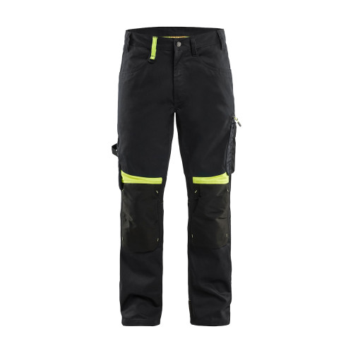 PANTALON ARTISAN NOIR/JAUNE FLUO 40L