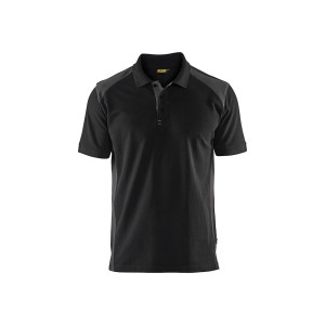 POLO PIQUE NOIR/GRIS FONCE...