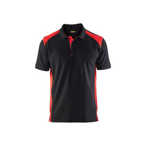 POLO PIQUE NOIR/ROUGE XXL