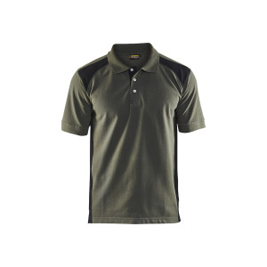 POLO PIQUÉ VERT ARMÉE/NOIR...