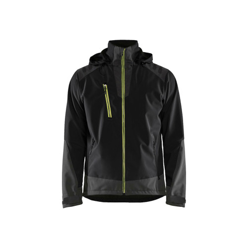VESTE SOFTSHELL STRETCH 2D NOIR/JAUNE...